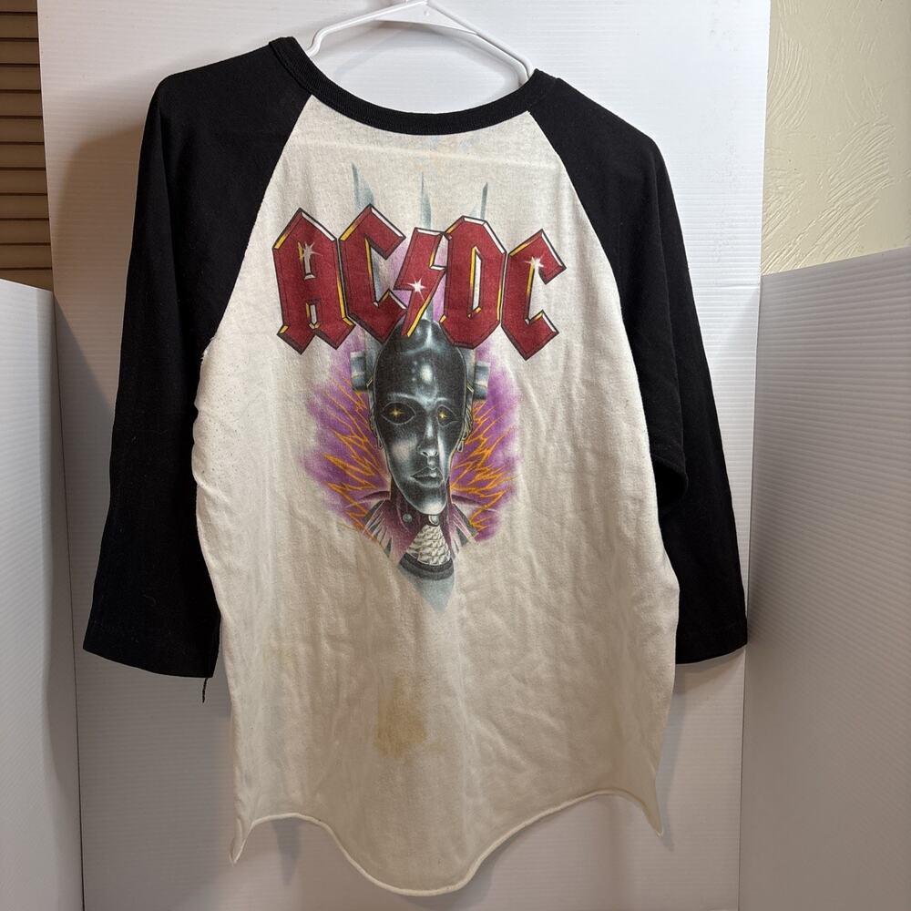 1986 AC/DC “Who Made Who” North American Tour Shirt Very Rare White XL